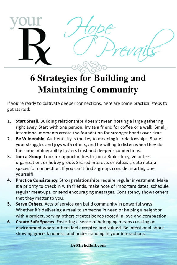 Looking for practical ways to strengthen your connections? These 6 strategies for building and maintaining community will help you grow in faith and friendship. Click to learn how building community God’s way and fostering meaningful relationships can bring encouragement, joy, and lasting support.