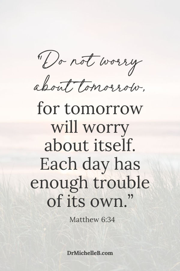 Does your mind race ahead to problems that haven't happened yet? Jesus reminds us that God gives grace for today's needs, not tomorrow's imagined worries. Matthew 6:34 offers a powerful invitation to release fear of the future and trust God one day at a time. Save this Scripture to return to whenever anxious thoughts try to steal your peace.